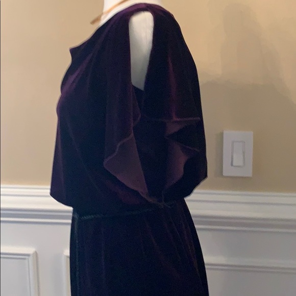 Jessica H Velvet Dress in Rich Purple - Picture 4 of 5